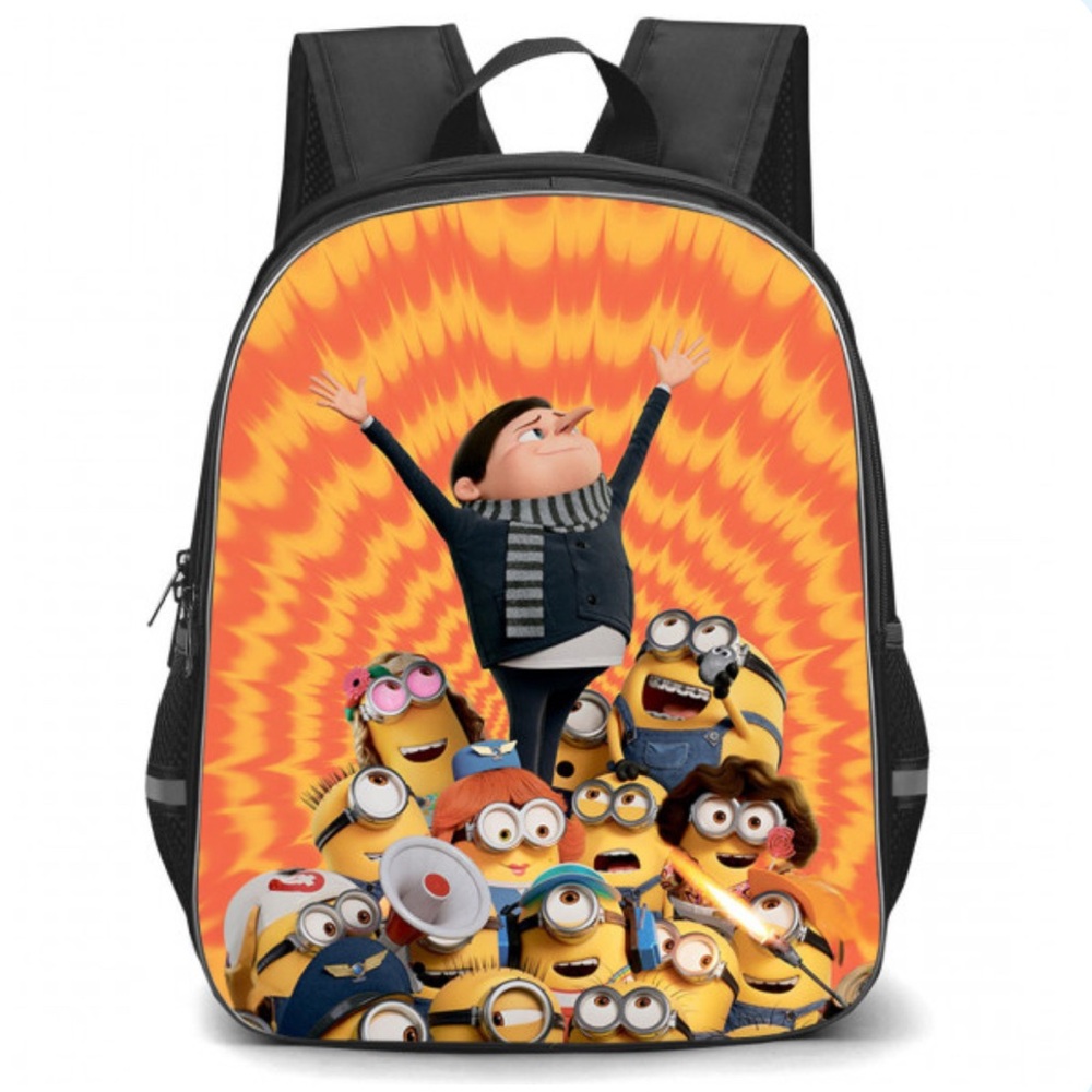 Kids Minions Backpack - Black and Orange